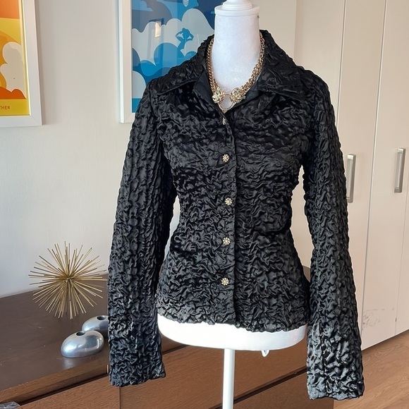 JOSEPH RIBKOFF Vintage RARE Black Jacket with gold tone buttons - Picture 1 of 11